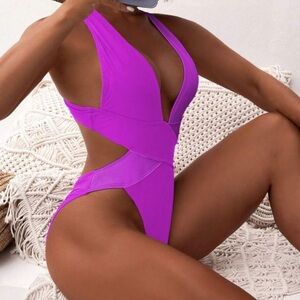 Women’s One-Piece Swimsuit - Bright Purple/Pink